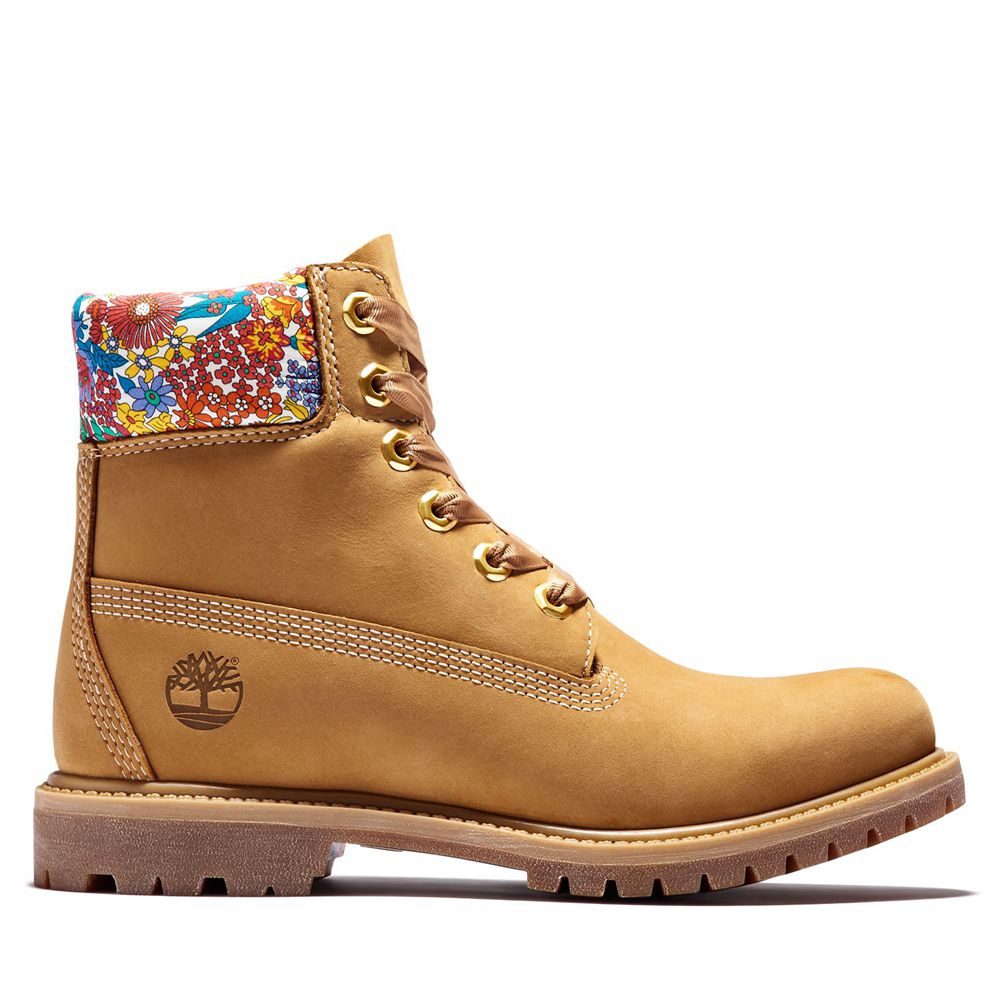 Bocanci 6-Inch Timberland Dama Maro - Premium Waterproof Made With Liberty Fabric - Romania - QCYVFW